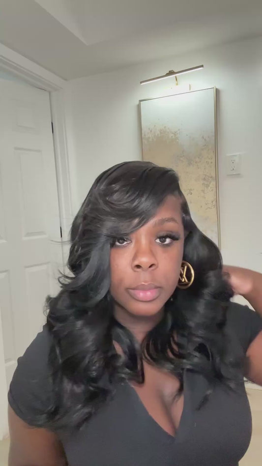 Raw hair 18 inches cut to layers jet black 4x4 closure